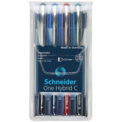 Długopis żelowy SCHNEIDER ONE Hybrid C 03 mm w etui 4 szt. miks kolorów-278073