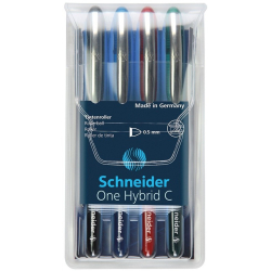 Długopis żelowy SCHNEIDER ONE Hybrid C 05 mm w etui 4 szt. miks kolorów-278075