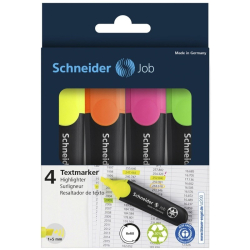 Zestaw zakreślaczy SCHNEIDER Job 1-5 mm 4 szt. miks kolorów
