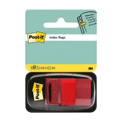 Zakładki indeksujące POST-IT 680-1 PP 25x43mm 50 kart. czerwone