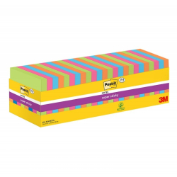 Karteczki samoprzylepne POST-IT Super Sticky 654-SS-VP24COL, 76x76mm, 24x90 kart., mix kolorów, 3 bloczki GRATIS-282285