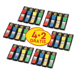 Zakładki indeksujące POST-IT 683-4, PP, 12x43mm, 4+2x35 kart., mix kolorów, 2 GRATIS - zestaw promocyjny