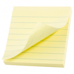 Karteczki samoprzylepne POST-IT w linie 675-YL, 100x100mm, 1x300 kart., żółty-282337