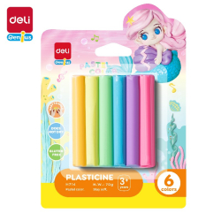 Plastelina DELI pastelowe kolory  EH714 6 kolorów-283630