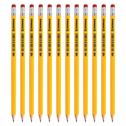 Ołówek drewniany DONAU HB z gumką - żółty OPK.12