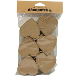 Pudełeczka w kształcie serduszka do zawieszania 6 x 7 x 4 cm 6 szt. EV006, Decopatch