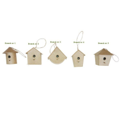 Budka dla ptaszków mini różne wzory 6.5 x 3.7 x 7.2 cm AC331, Decopatch