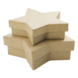 Pudełka w kształcie gwiazdy 2 szt. - 10 x 10 x 3 i 12 x 12 x 3,5 cm BTS909 C, Decopatch