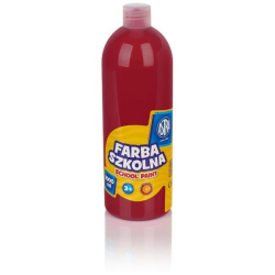 Farba plakatowa szkolna ASTRA butelka 1000ml. - czerwona ciemna