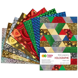 Blok kreatywny zeszyt papierów HAPPY COLOR A4 70g. 10 arkuszy 5 kolorów - Holographic