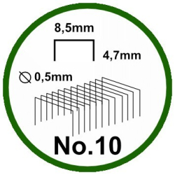 Zszywki PLUS CORPORATION nr 10 szer. 8,5mm wys. 4,7mm gr. 0,5mm 1000 zszywek 30089-322271