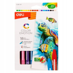 Kredki pastele DELI COLOR EMOTION 18 kolorów EC20110-5d44dbcd94944488425622e19e652bfc
