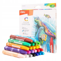 Kredki pastele DELI COLOR EMOTION 24 kolory EC20120-f0956fe5f7e4c8584651d3d57be631e2